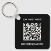 Logo QR Code Promotie Zwarte Sleutelhanger (Voorkant)