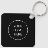 Logo QR Code Promotie Zwarte Sleutelhanger (Achterkant)