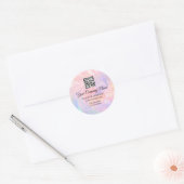 Logo QR Code Promotional Holographic Floral Wreata Ronde Sticker (Envelop)