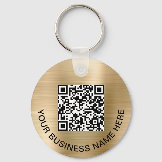 Logo QR-code Promotioneel goud Sleutelhanger (Voorkant)