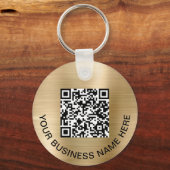 Logo QR-code Promotioneel goud Sleutelhanger (Voorkant)