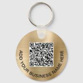 Logo QR-code Promotioneel goud Sleutelhanger (Voorkant)