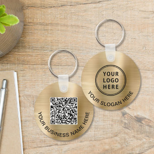 Logo QR-code Promotioneel goud Sleutelhanger