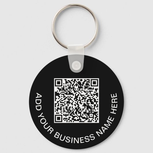 Logo QR-code promotioneel zwart Sleutelhanger (Voorkant)