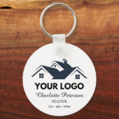 Logo & QR-code promotionele sleutelhanger voor vas (Voorkant)