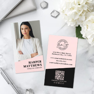 Logo QR Code Roze Roodgloeiend Visitekaartje