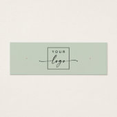 Logo QR-code Sage groene stud oorbel display kaart (Voorkant)