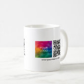 Logo QR code scan me Sjabloon wit minimalistisch Koffiemok (Voorkant rechts)