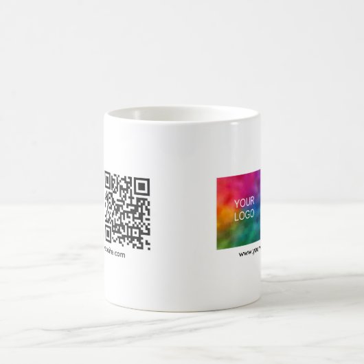 Logo QR code scan me Sjabloon wit minimalistisch Koffiemok (Center)