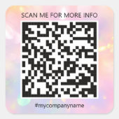 Logo QR-code Scannen me online Winkelholografisch  Vierkante Sticker (Voorkant)