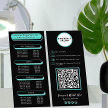 Logo & QR Code Schoonheidssalon Diensten Menu Teal