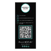 Logo & QR Code Schoonheidssalon Diensten Menu Teal (Achterkant)