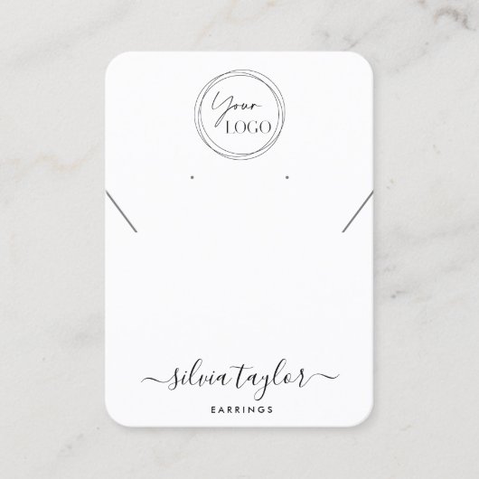 Logo QR Code sieraden ketting oorbel display Visitekaartje (Voorkant)