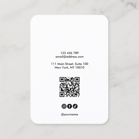 Logo QR Code sieraden ketting oorbel display Visitekaartje (Achterkant)