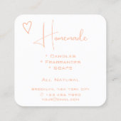 Logo QR Code Sjabloon Kalligrafie Oranje Hart Vierkante Visitekaartje (Achterkant)