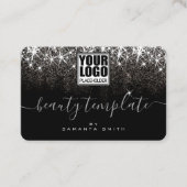 Logo QR Code Sjabloon Lichtgevend Platina Zilver Visitekaartje (Voorkant)