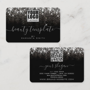 Logo QR Code Sjabloon Lichtgevend Platina Zilver Visitekaartje