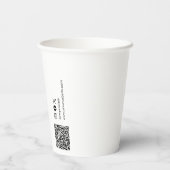 Logo, QR-code Social Media Aangepaste whitepaper k Papieren Bekers (Achterkant)