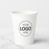 Logo, QR-code Social Media Aangepaste whitepaper k Papieren Bekers (Voorkant)