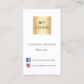 Logo Qr code social media merkkleur Visitekaartje (Voorkant)