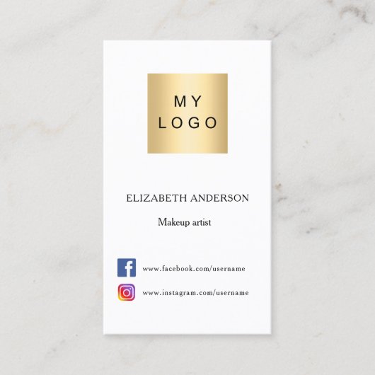 Logo Qr code social media merkkleur Visitekaartje (Voorkant)