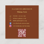 Logo QR code social media roest bruin Vierkante Visitekaartje (Achterkant)