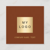 Logo QR code social media roest bruin Vierkante Visitekaartje (Voorkant)