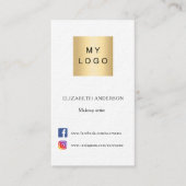 Logo Qr code social media white black premium Visitekaartje (Voorkant)