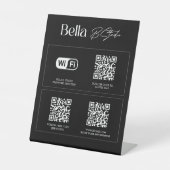 Logo QR Code Social Media WiFi Reclamebord Met Voetstuk (Voorkant)
