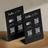 Logo QR Code Social Media WiFi Reclamebord Met Voetstuk