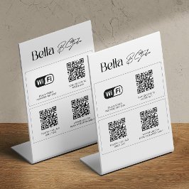 Logo QR-code social media wifi sokkel bord Reclamebord Met Voetstuk