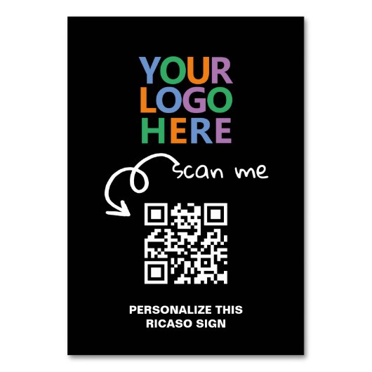 Logo QR-code tekst aangepaste gepersonaliseerde ta Kaart (Voorkant)