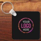 Logo, QR code tekst dubbelzijdig licht Sleutelhanger (Voorkant)