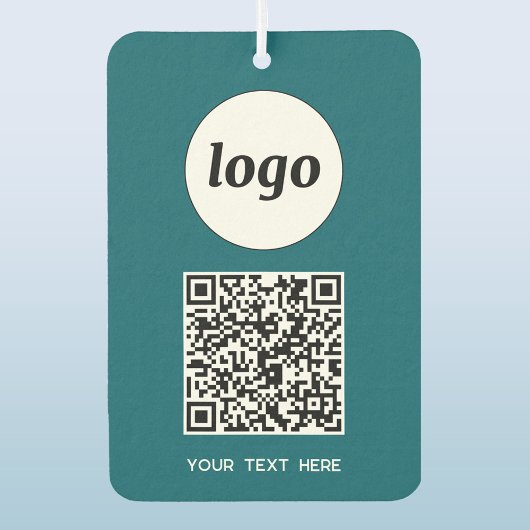 Logo QR Code Tekst Zakelijk Promotie Blauwgroen Gr Luchtverfrisser