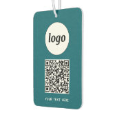 Logo QR Code Tekst Zakelijk Promotie Blauwgroen Gr Luchtverfrisser (Links)