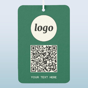 Logo QR Code Tekst Zakelijk Promotie Groen Luchtverfrisser
