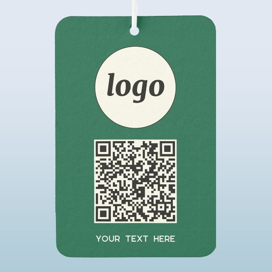Logo QR Code Tekst Zakelijk Promotie Groen Luchtverfrisser