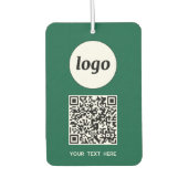 Logo QR Code Tekst Zakelijk Promotie Groen Luchtverfrisser (Voorkant)