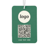 Logo QR Code Tekst Zakelijk Promotie Groen Luchtverfrisser (Achterkant)