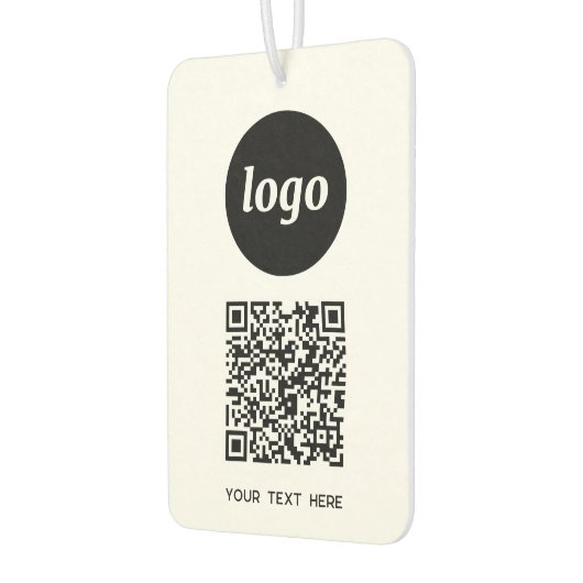 Logo QR Code Tekst Zakelijk Promotie Luchtverfrisser (Links)