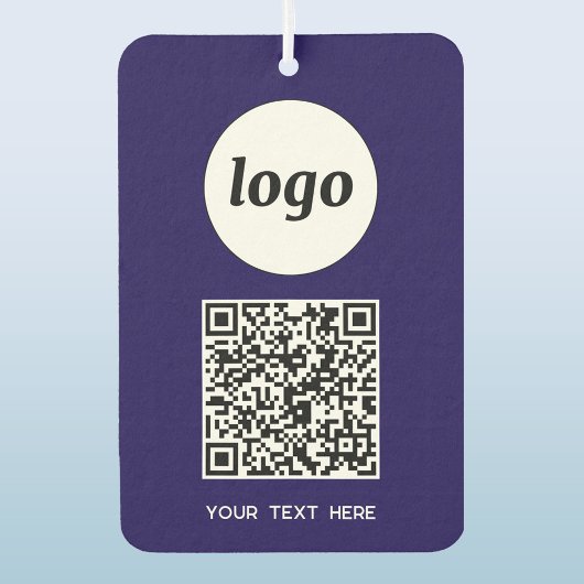 Logo QR Code Tekst Zakelijk Promotie Navy Blue Luchtverfrisser