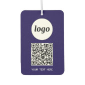 Logo QR Code Tekst Zakelijk Promotie Navy Blue Luchtverfrisser (Voorkant)