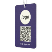 Logo QR Code Tekst Zakelijk Promotie Navy Blue Luchtverfrisser (Links)