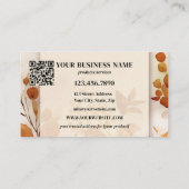 Logo QR Code Terra Cotta Waterverf Bloemen Klantenkaartje (Achterkant)