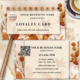 Logo QR Code Terra Cotta Waterverf Bloemen Klantenkaartje