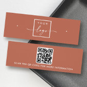 Logo QR code terracotta stud oorbel display kaart