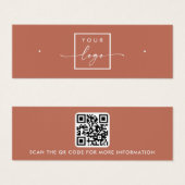 Logo QR code terracotta stud oorbel display kaart (Voorkant /achterkant)