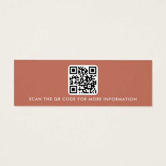 Logo QR code terracotta stud oorbel display kaart (Achterkant)