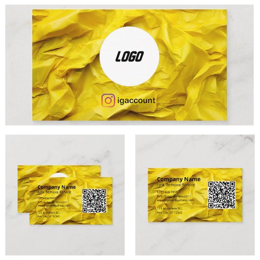 Logo QR-code voor afvalverwijderingsdienst Visitekaartje