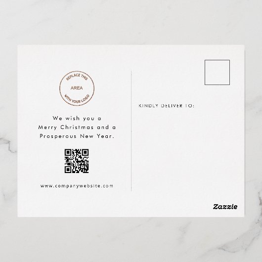 Logo QR-code voor fotoscript Prettige feestdagen E (Achterkant)